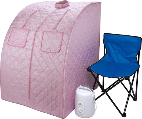 Oversized Portable Steam Sauna Home Spa 800W Timer Detox Weight Loss Chair Light