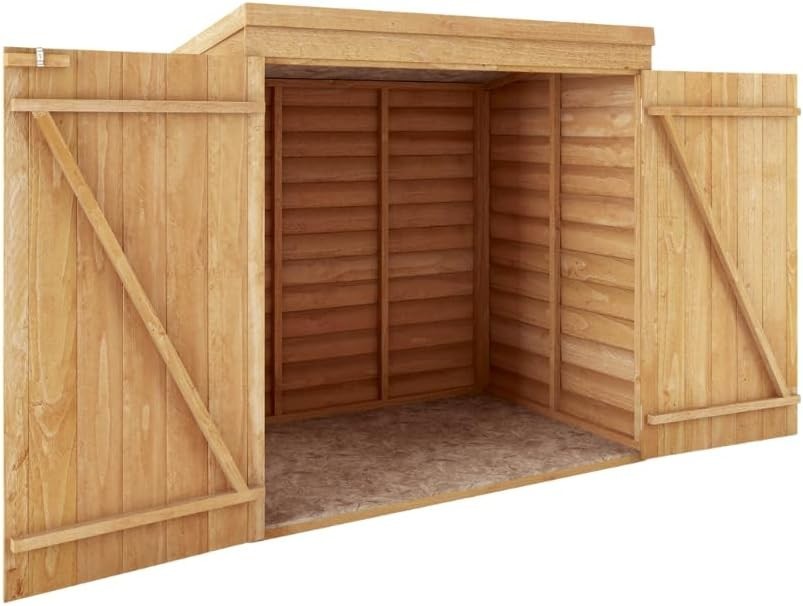 Wooden Garden Shed 5x3ft Overlap Pent Roof Lawnmower Storage