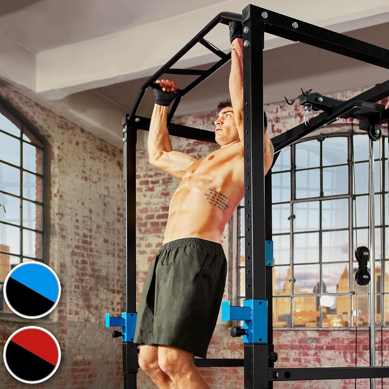 Full-Body Power Station 136x142.5x215cm – Pull-Up, Pull-Down & Dip Rack