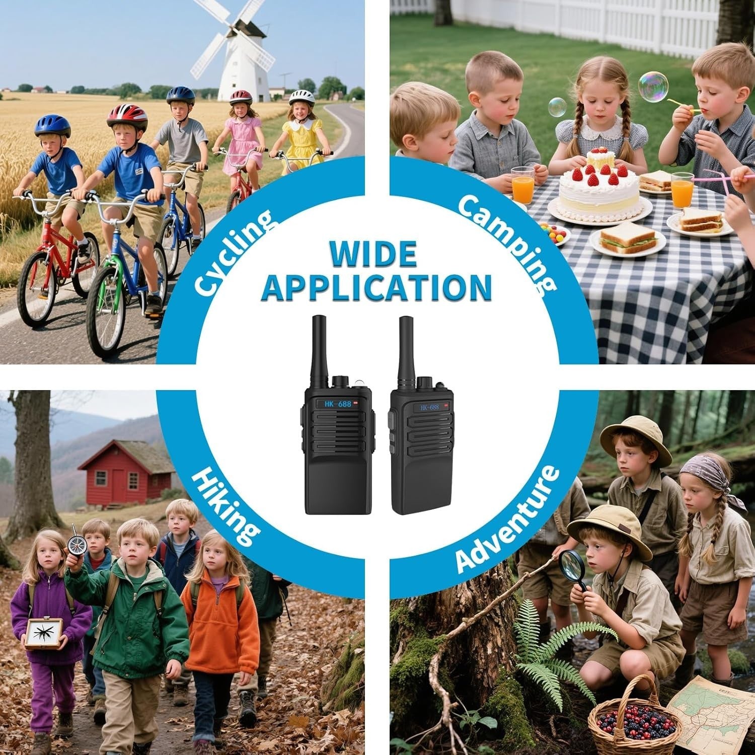 Kids Walkie Talkies Rechargeable 3KM Long Range LED 8 Channel Gift