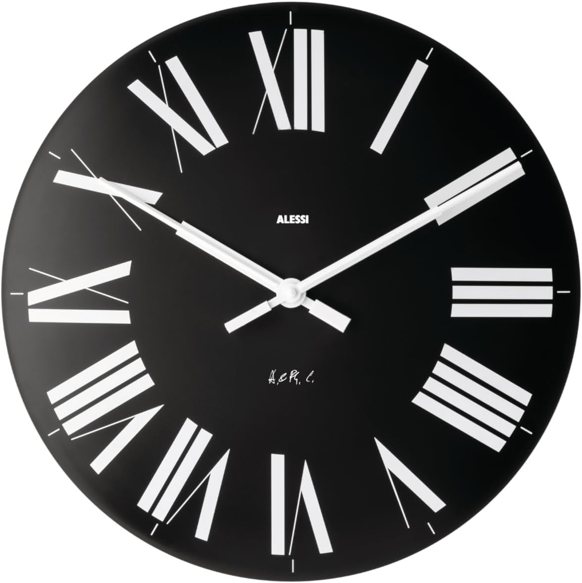 Modern Silent Quartz Wall Clock Black 36cm Large Roman Numerals Decor