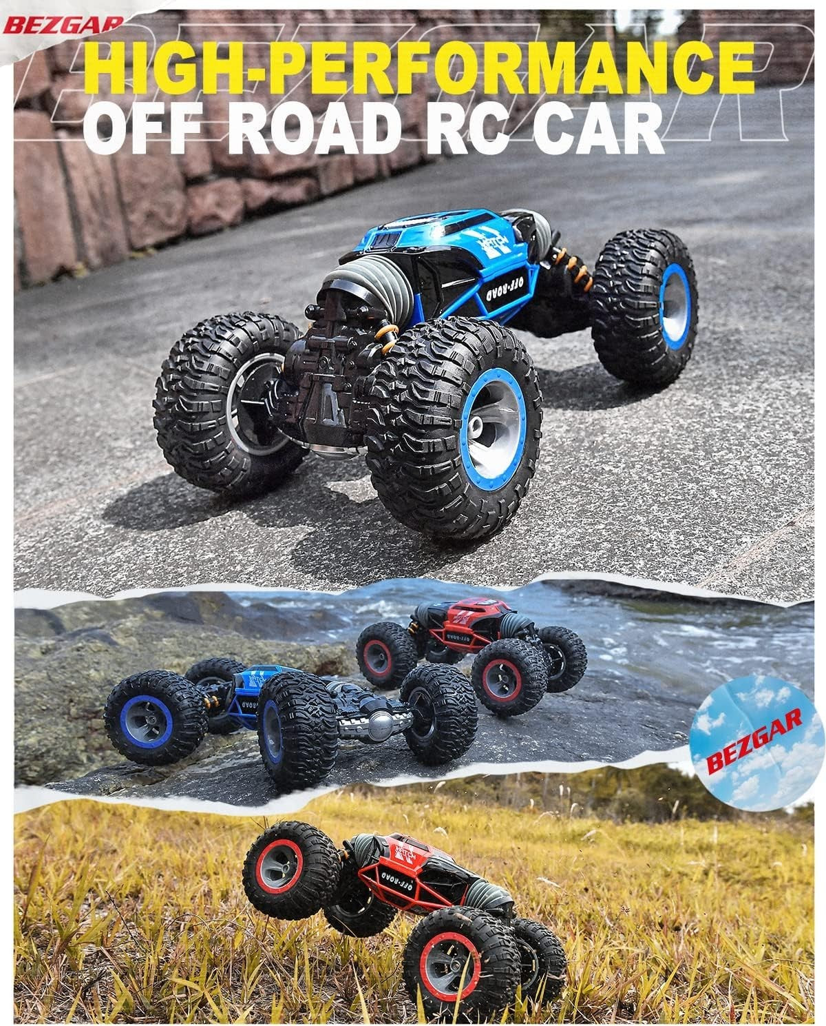 4WD Remote Control Car for Kids - High Speed, Crashproof, Dual Motors