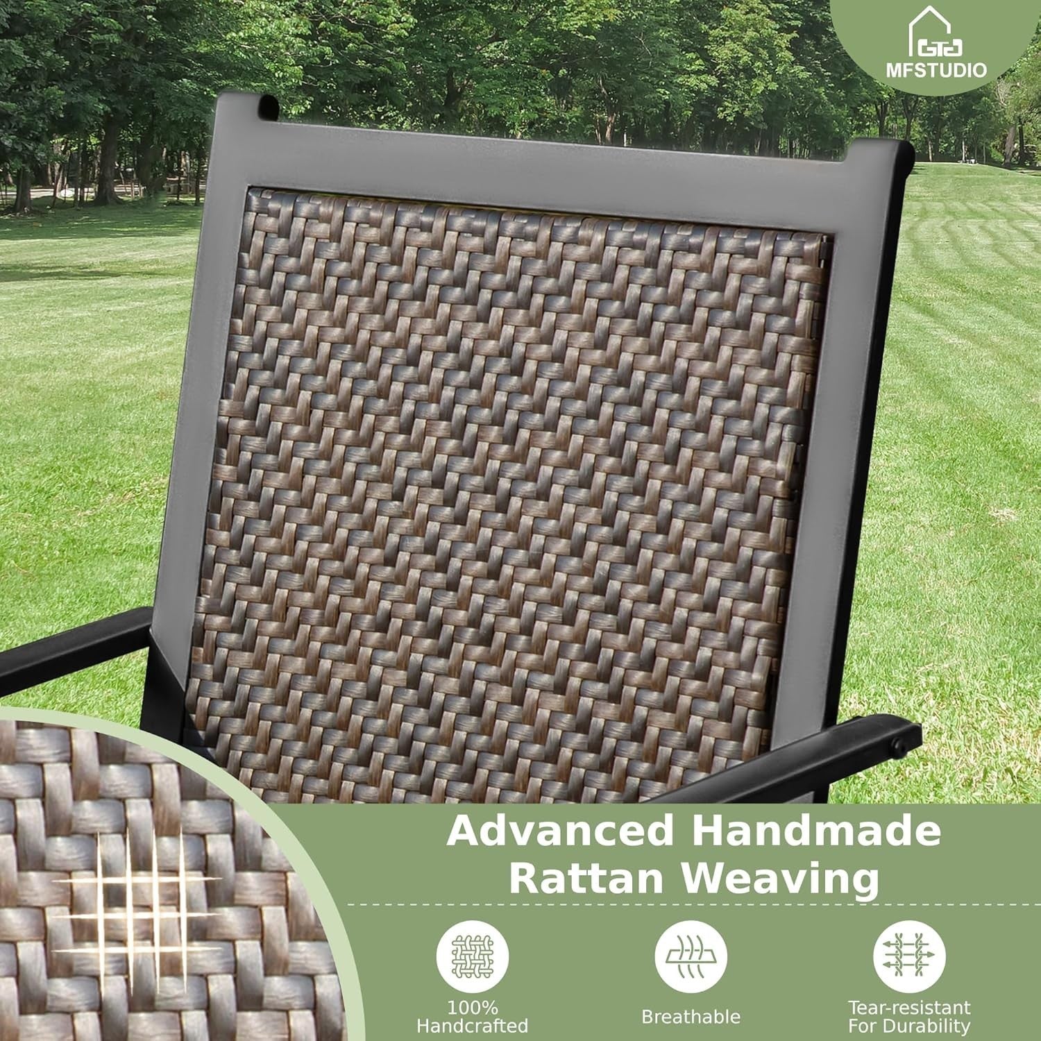 5pc Rattan Garden Furniture Set Patio Table Chairs Cushions Outdoor Dining