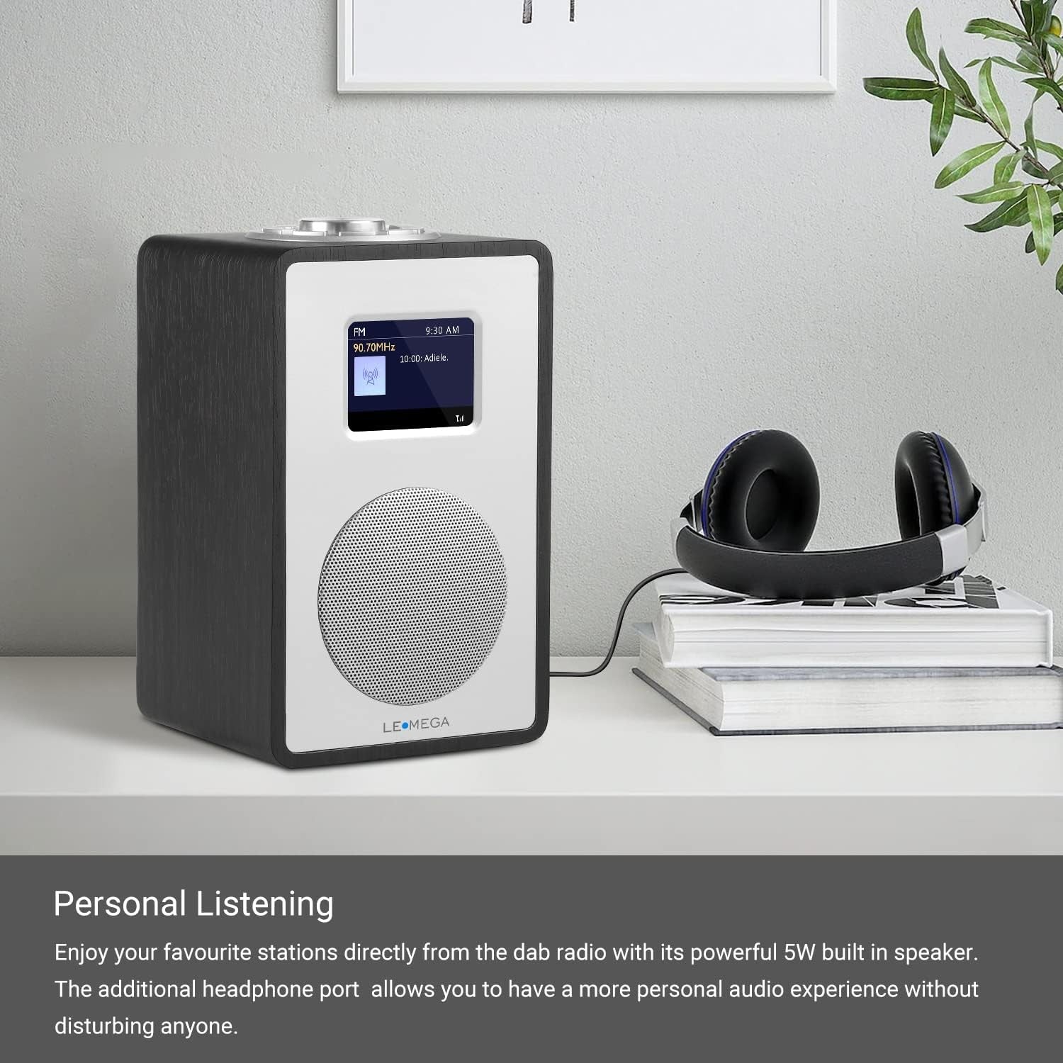 DAB DAB+ FM Digital Bluetooth Dual Alarm Wooden Effect Display