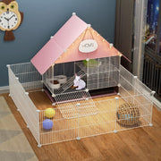 2-Story Rabbit Cage Indoor Large Hutch With Trays Secure Pet Enclosure
