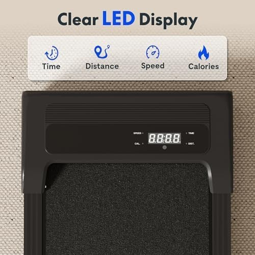 Compact Under Desk Walking Pad Treadmill LED Display Remote Control