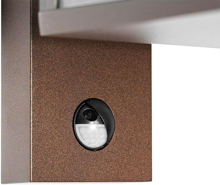 Outdoor Wall Light Rust Brown IP44 E27 Motion Sensor
