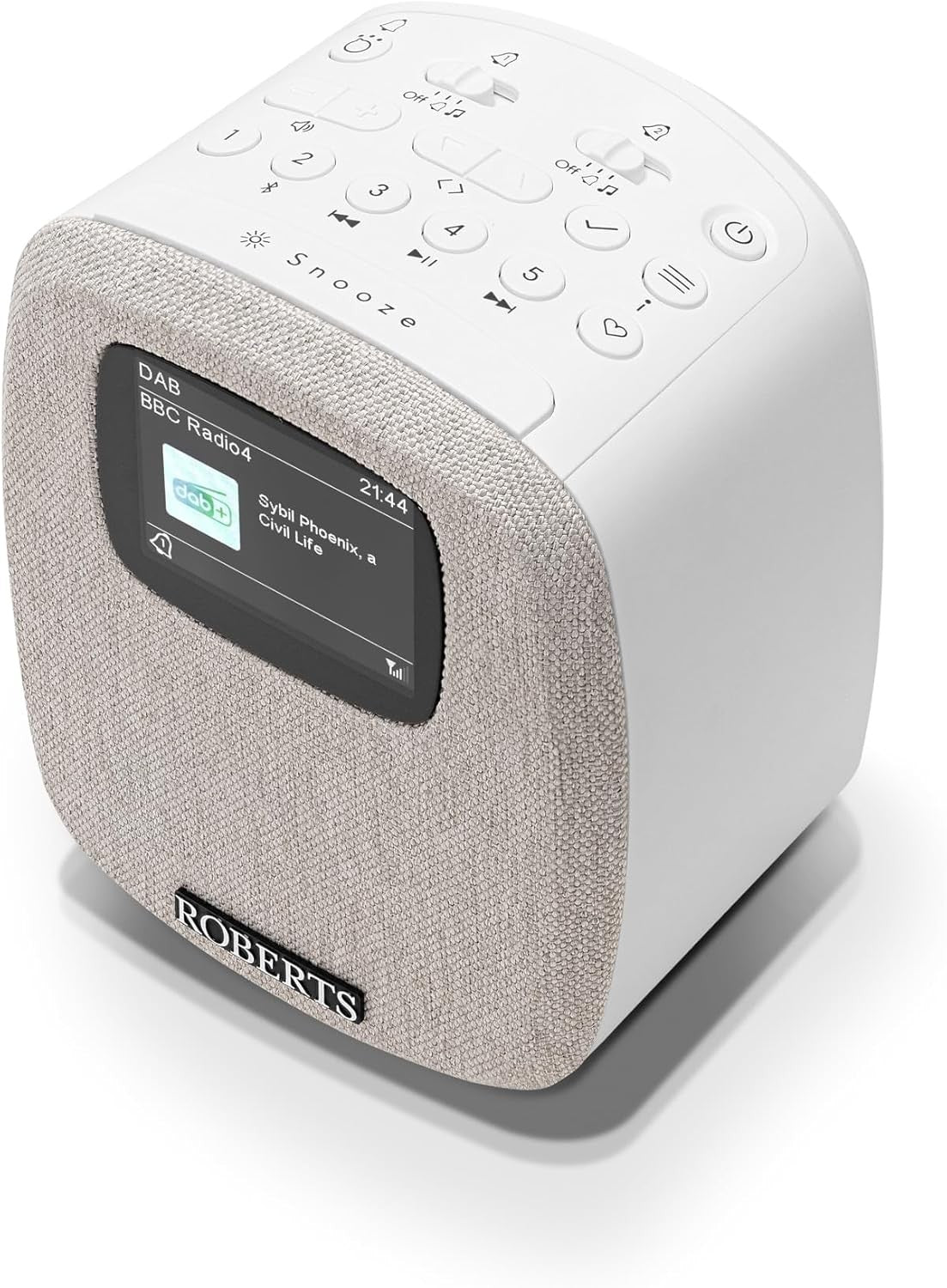 DAB Digital Clock Radio Bluetooth White Colour Display Dual Alarm Bedside