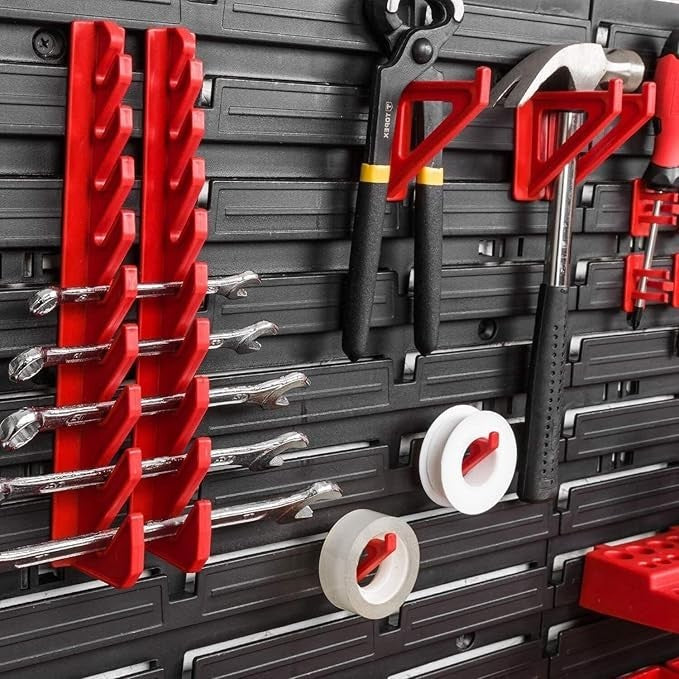 Garage Tool Peg Board Wall Organizer Storage Bin Workshop Rack