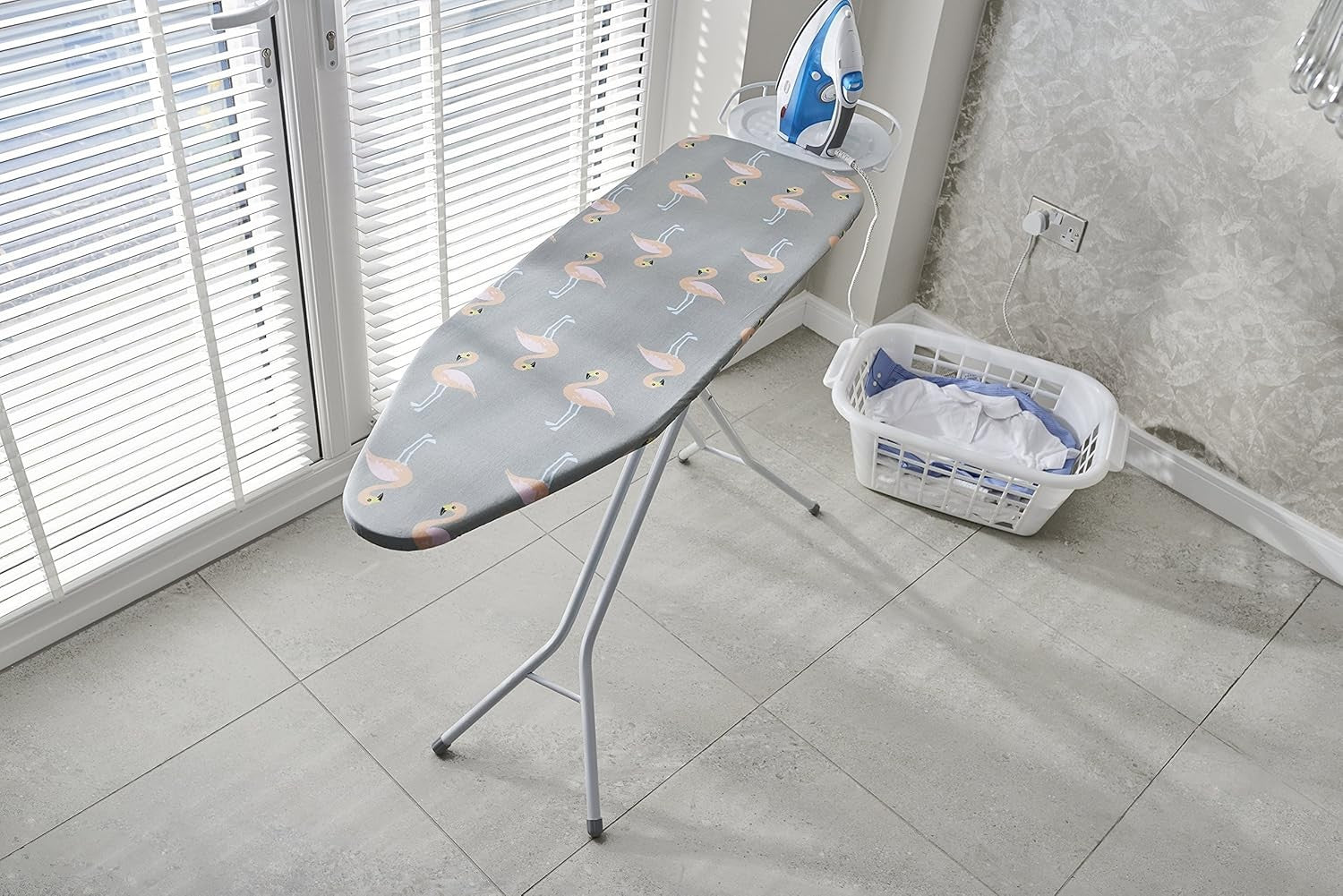 Compact Ironing Board Height Adjustable Foldable Heat Resistant 114x37cm