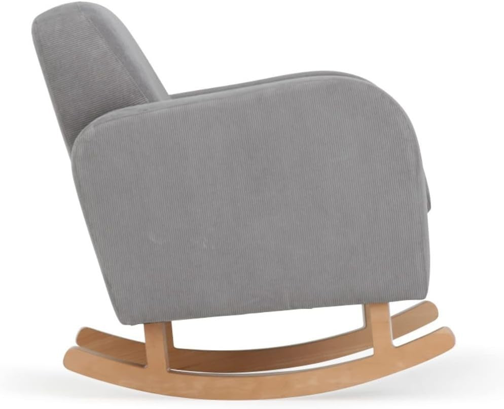 Dark Grey Rocking Chair for Nursery | Soft Foam Seat & Armrest Comfort