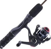 36" Ice Fishing Rod & Reel Combo Light Action Spinning, Black/Red