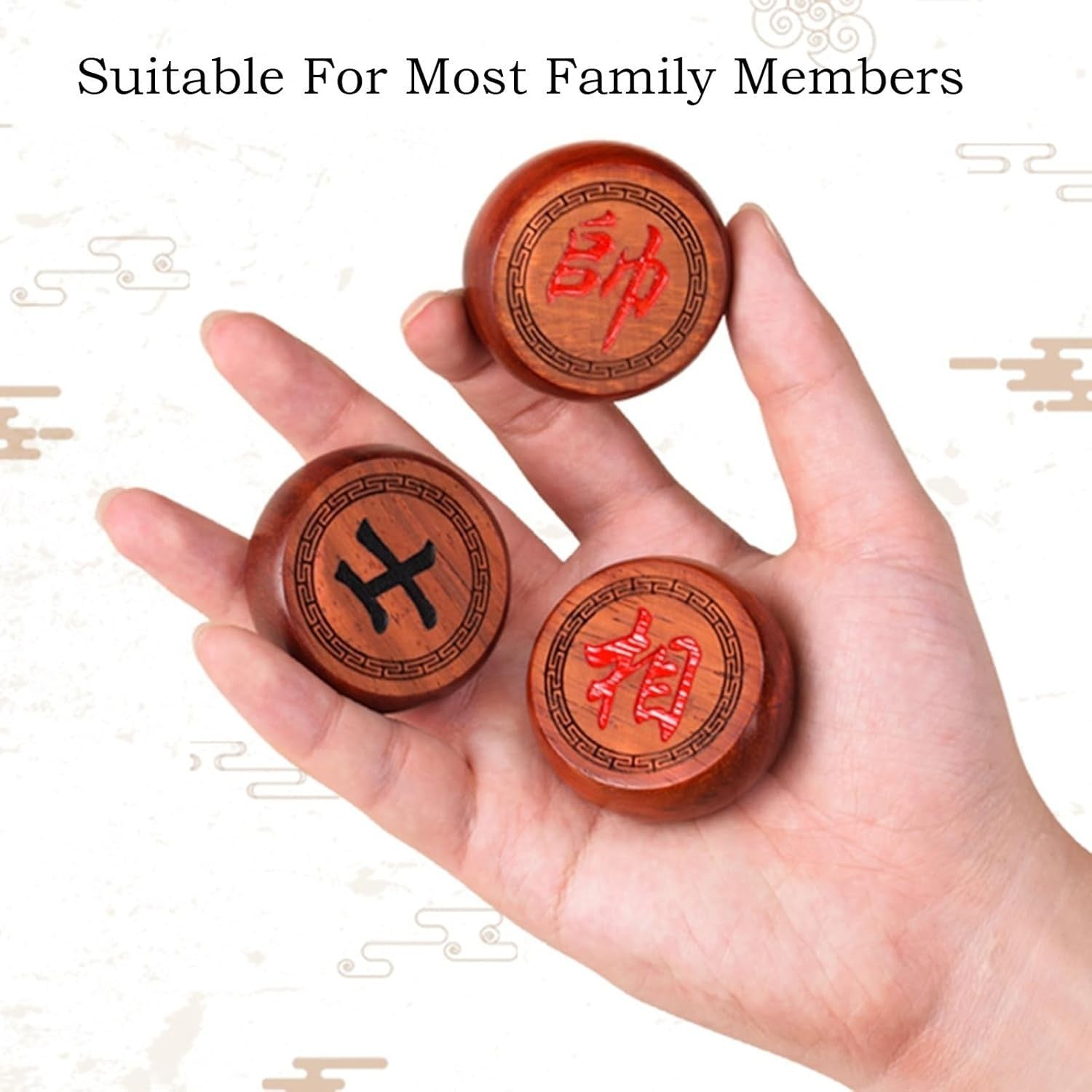 Red Rosewood Xiangqi Chinese Chess Set Large Wooden Strategy Board