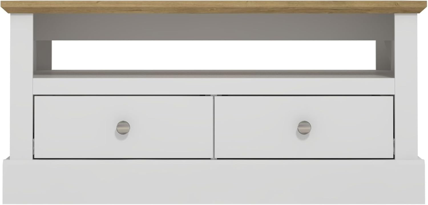 Lift Top Coffee Table with Storage Drawers – White Oak Modern Living Room