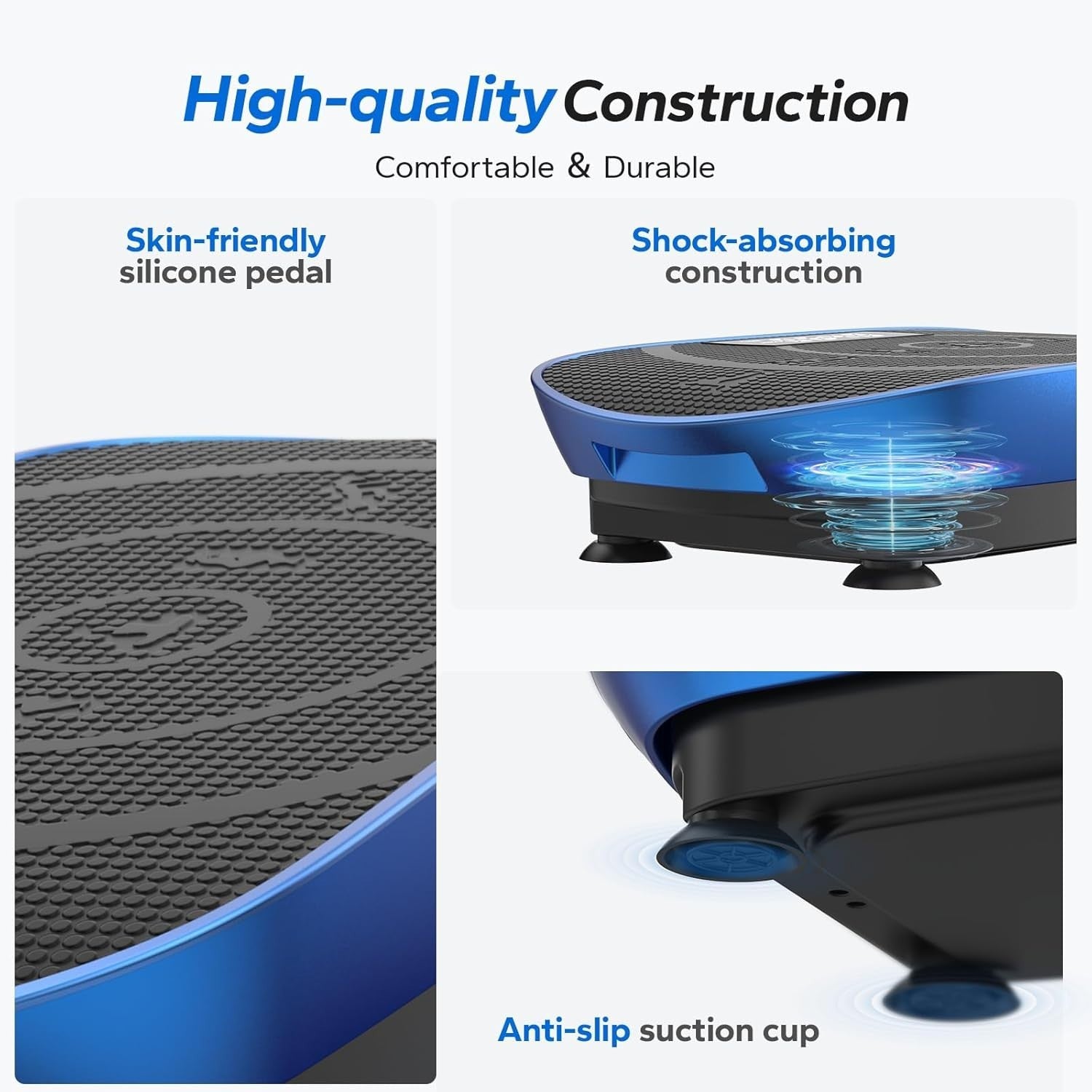 Quiet Vibration Plate Exercise Machine Bluetooth 10 Speeds Home Trainer