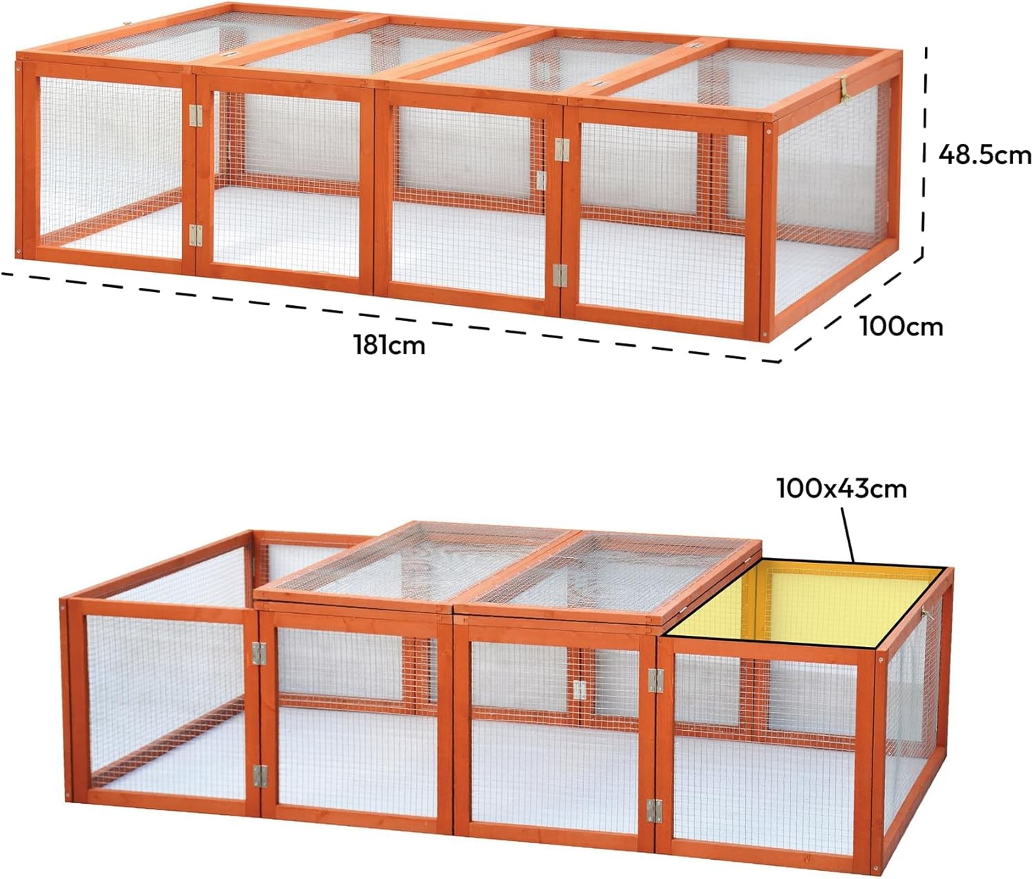 6ft Folding Wooden Rabbit Run Enclosure Large Outdoor Guinea Pig Play Pen