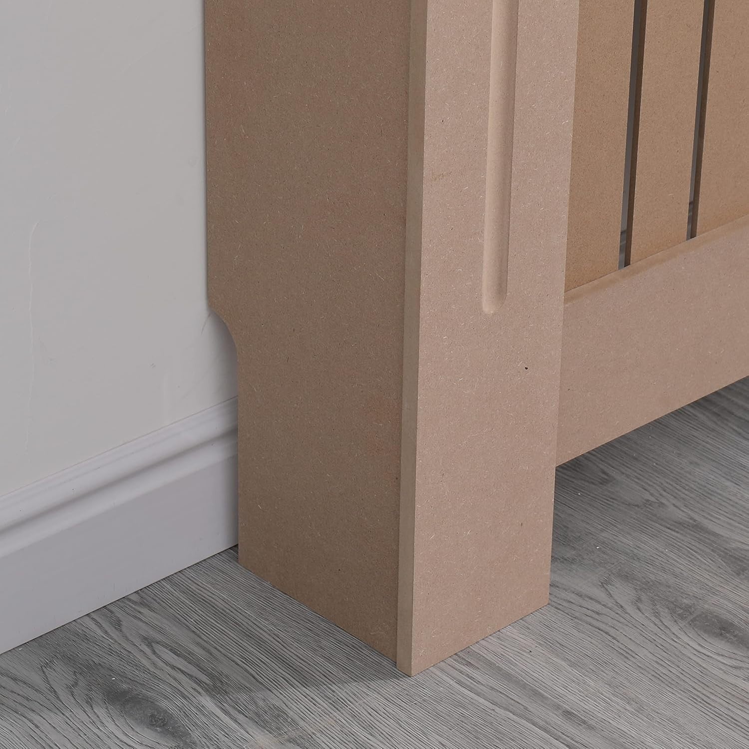 Small Unfinished Radiator Cover | Classic MDF Vertical Slat Cabinet – Paintable