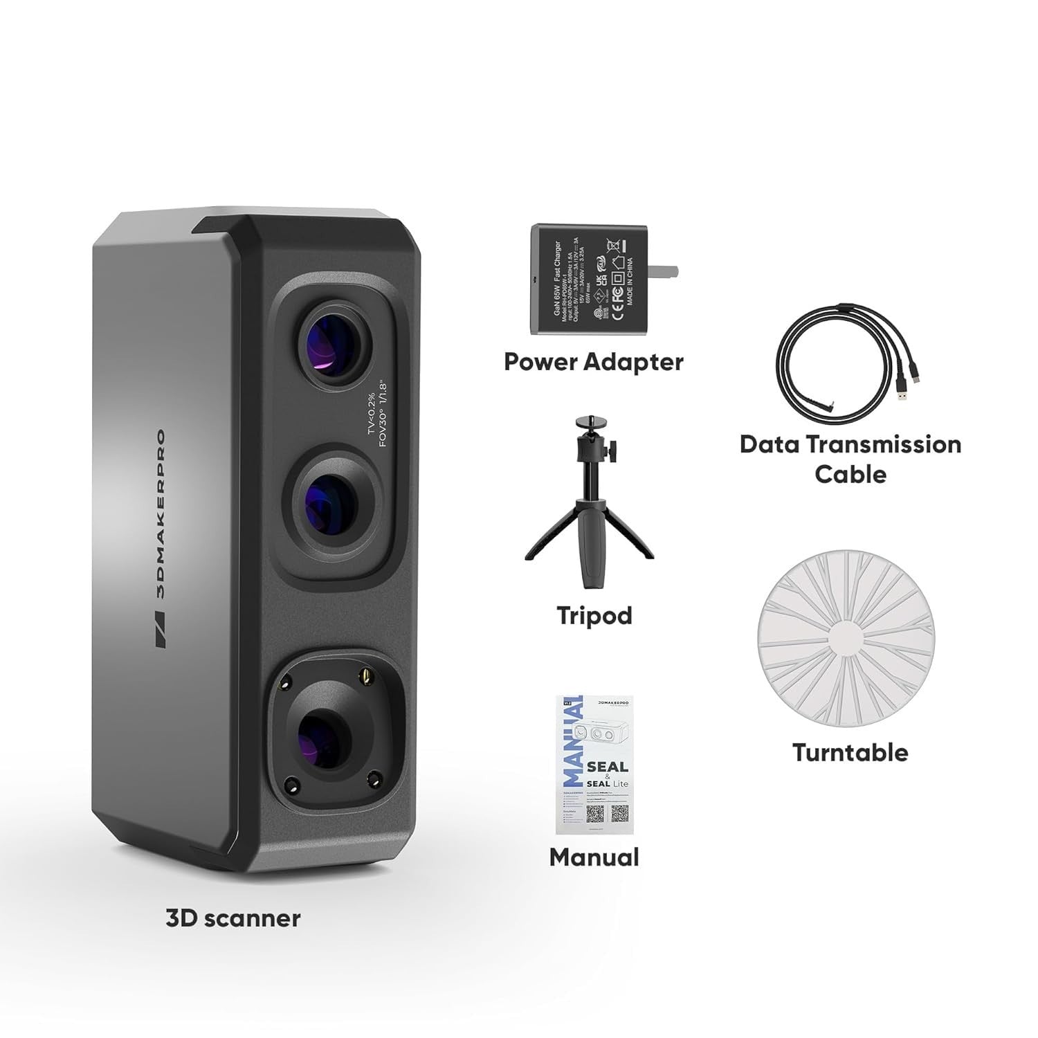 Handheld 3D Scanner 0.02mm Precision Anti Shake 10FPS Win Mac Fast Scan