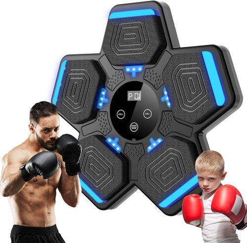 Music Boxing Machine LED Punch Trainer Wall Mounted Bluetooth Fitness Pad