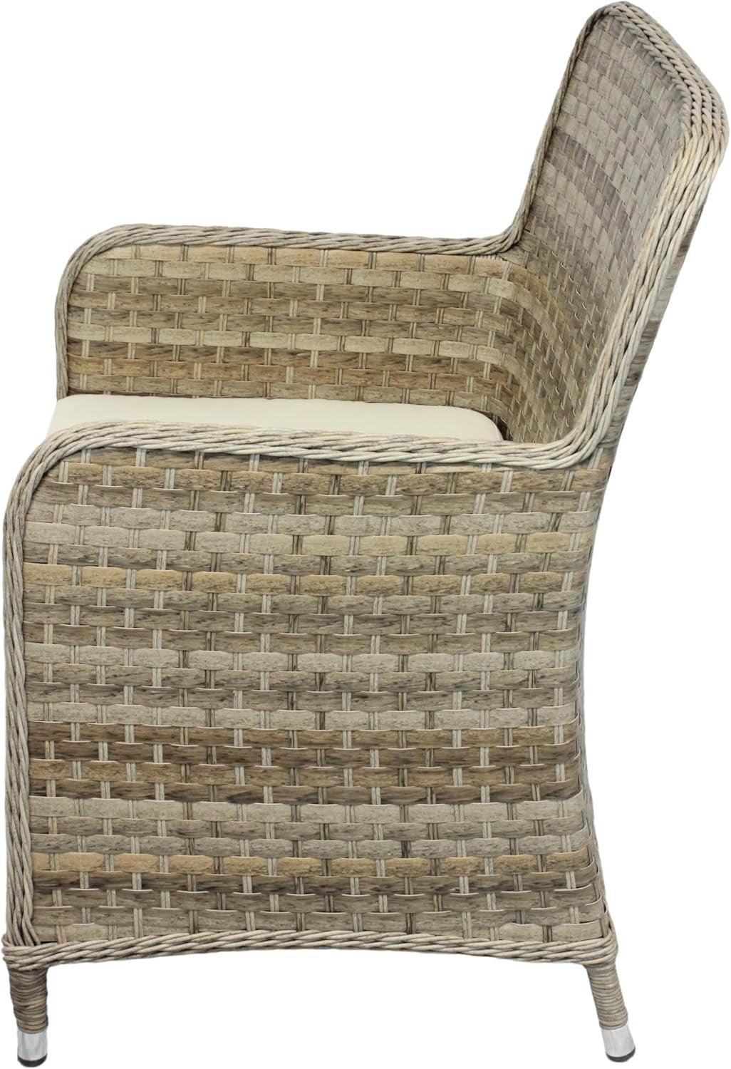 Set of 2 Brown Rattan Tub Armchairs With Cushions Outdoor Garden Patio Seats
