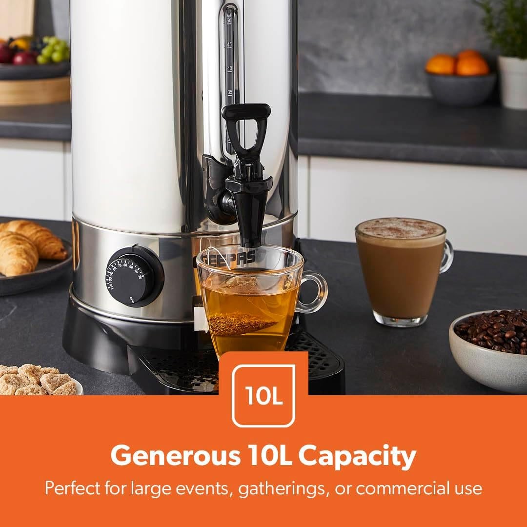 Electric Catering Urn Hot Water Boiler 10L Stainless Steel Keep Warm