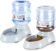 Gravity Pet Feeder Water Dispenser Set Auto Food Station for Cats Dogs
