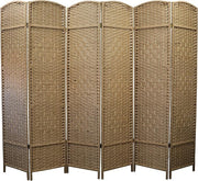 Natural Bamboo 6 Panel Folding Room Divider – Freestanding Privacy Screen