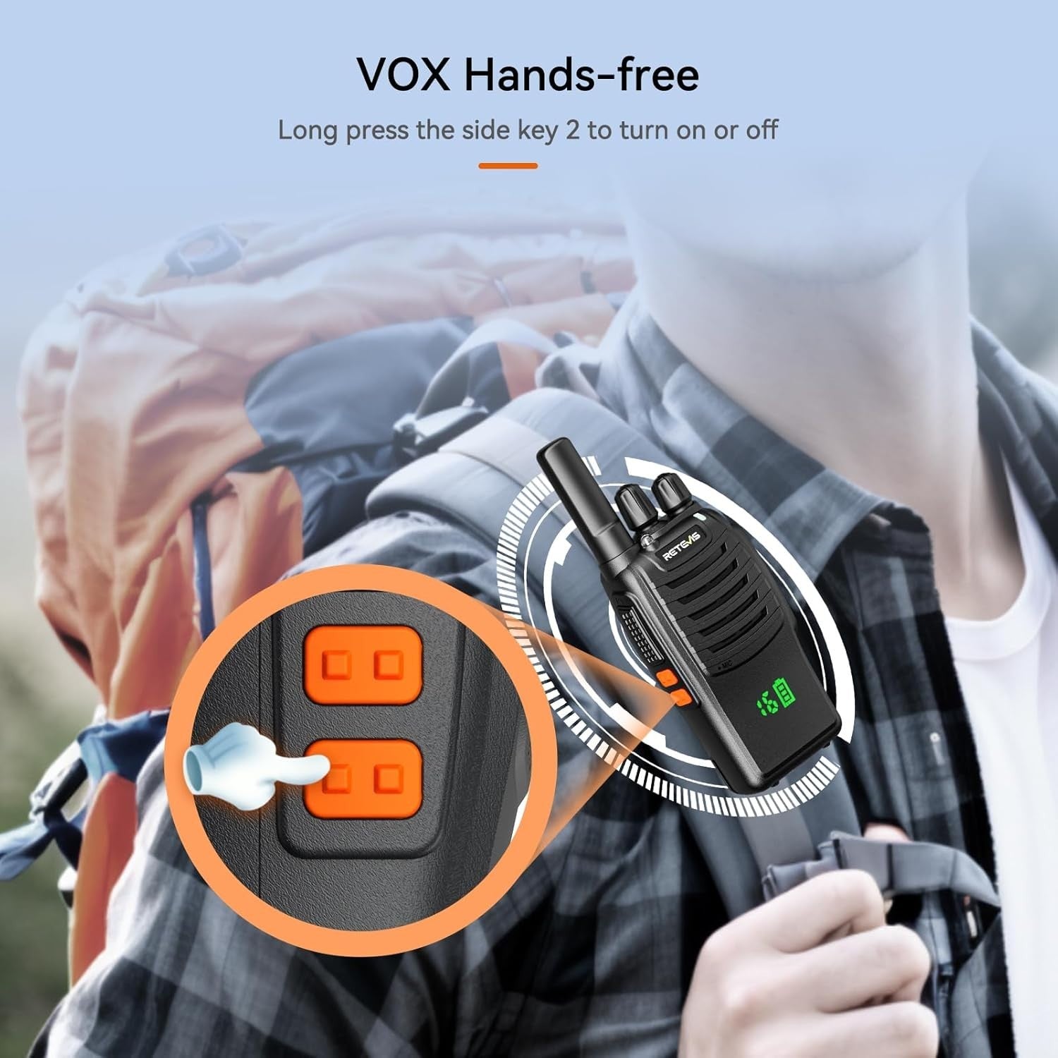 PMR446 Walkie Talkie Hidden Display USB-C VOX 16CH Long Range Radio