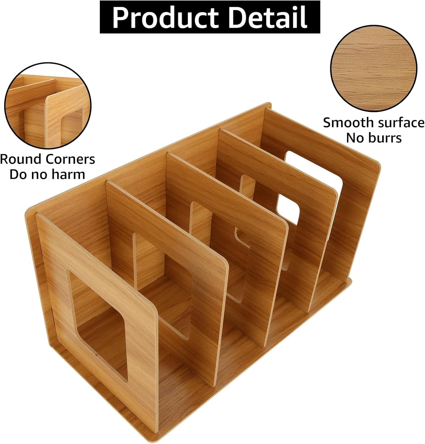 4 Pack Desktop CD DVD Storage Rack Shelf Organizer Wood Media Holder