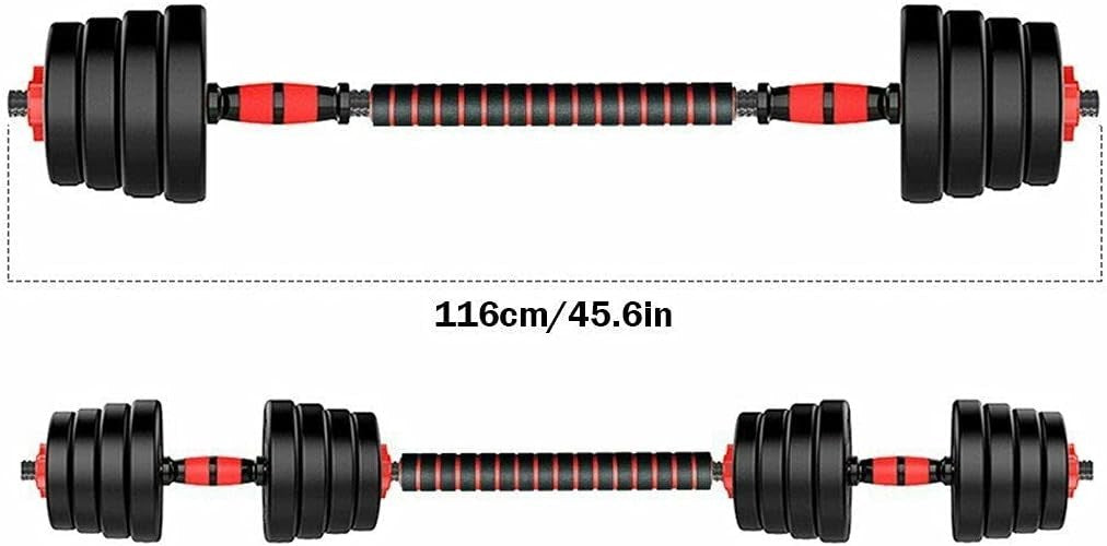 30KG Adjustable Dumbbell & Barbell Set Cast Iron Free Weights Home Gym