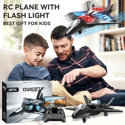 4DRC V31 RC Plane with Camera 360 Flip 3 Speed LED Light 2 Battery Foam Jet