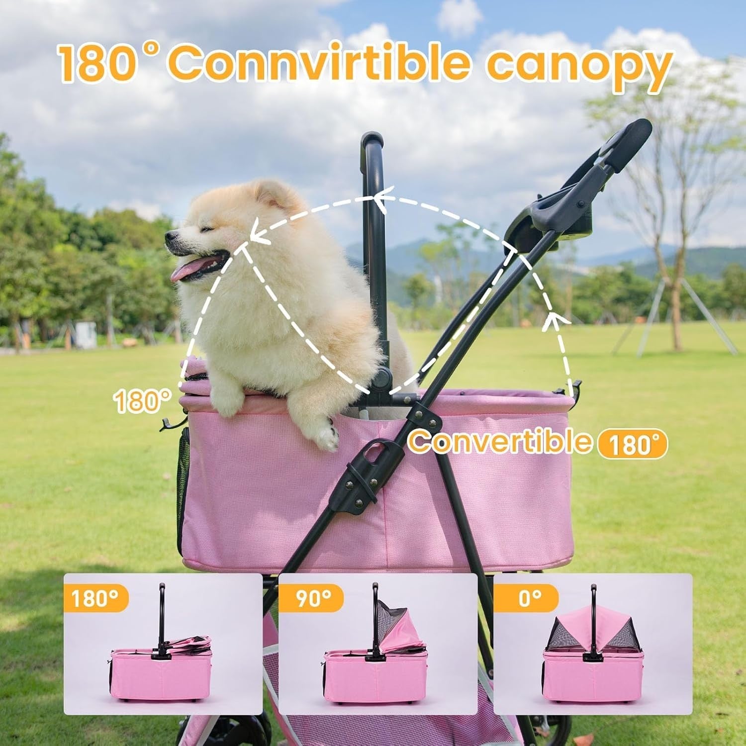 3in1 Pet Stroller Dog Pram Detachable Carrier Foldable 15kg