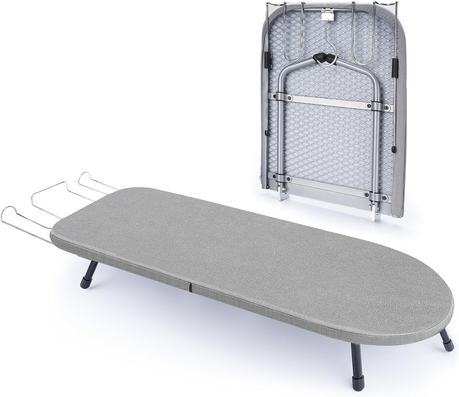 Tabletop Ironing Board with Iron Rest Foldable Mini Travel Grey
