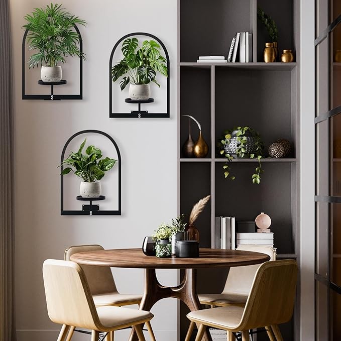Wall Mounted Metal Plant Shelves Indoor Outdoor Hanging Flower Racks