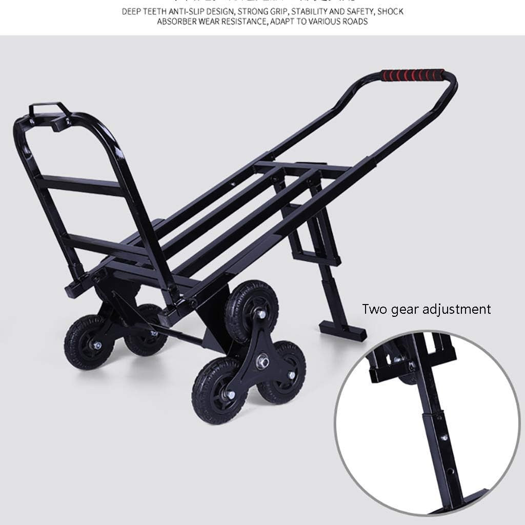 6 Wheel Stair Climbing Trolley 140kg Folding Hand Push Cart