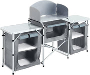 Outdoor Camping Kitchen with 5 Shelves, Foldable Aluminium BBQ Storage Table