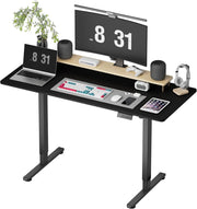 Adjustable Electric Standing Black Desk 140x60cm Smart Sit Stand Workstation