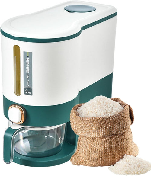 5KG 10KG Rice Dispenser Cereal Storage Container with Measuring Cup