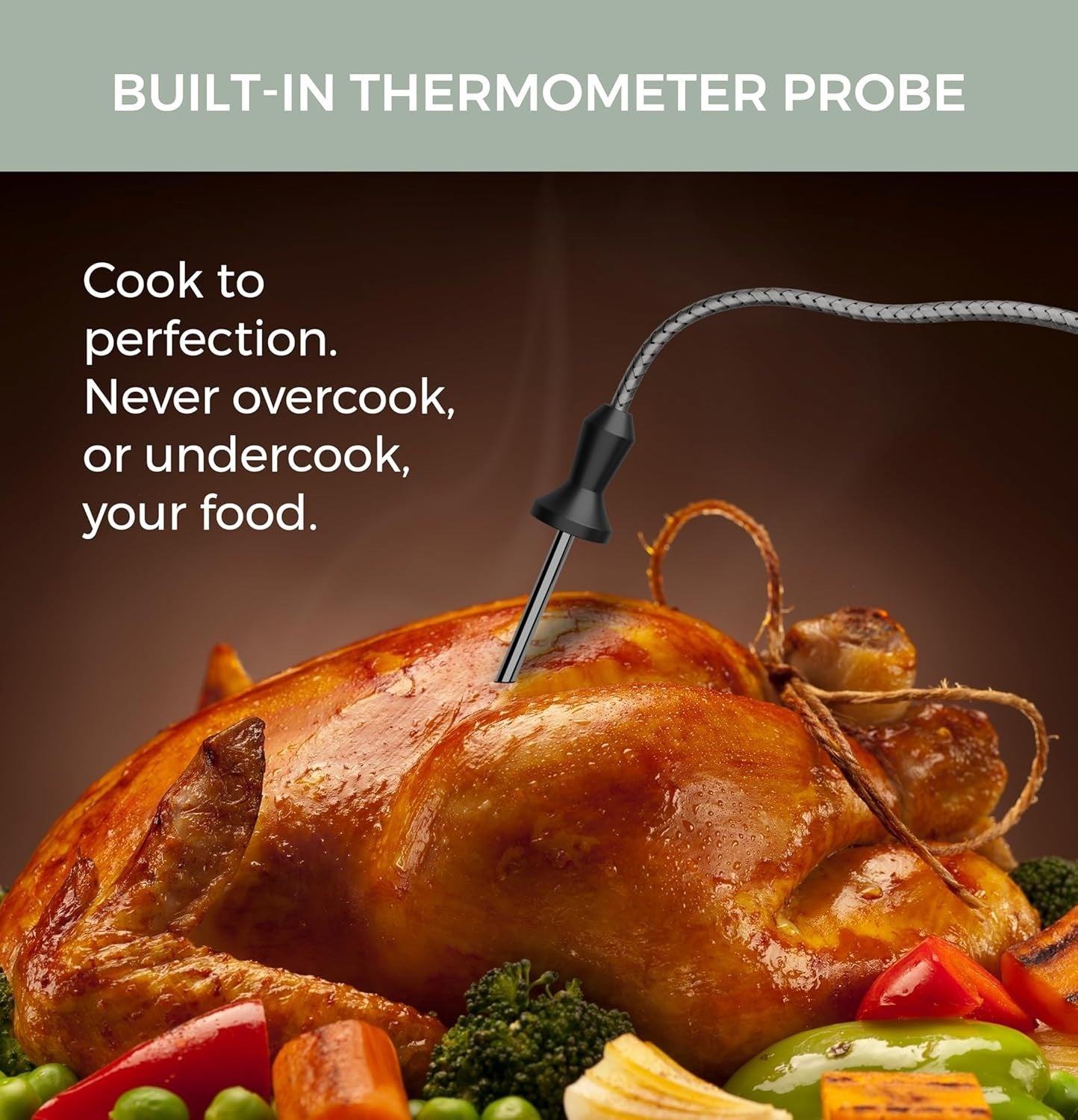 4L White Digital Air Fryer 1400W | ProChef Thermometer | 8 Presets | Compact
