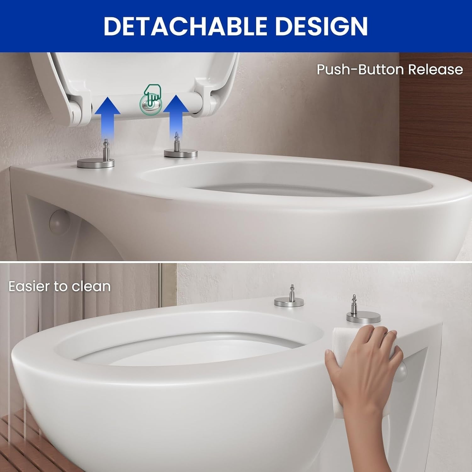 Luxury O Shape Soft Close Toilet Seat White Quick Release Heavy Duty 45x37.5cm