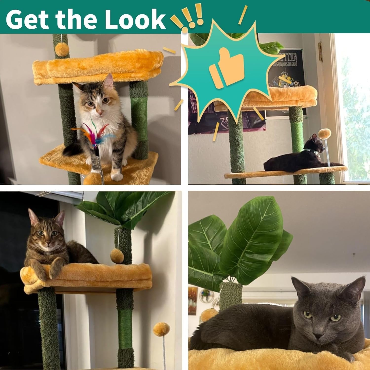 185cm Tall Cat Tree Tower with Scratching Posts Condo Perches Indoor