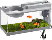 Mini Fish Tank with Silent Pump | Compact Desktop Aquarium for Turtle, Shrimp