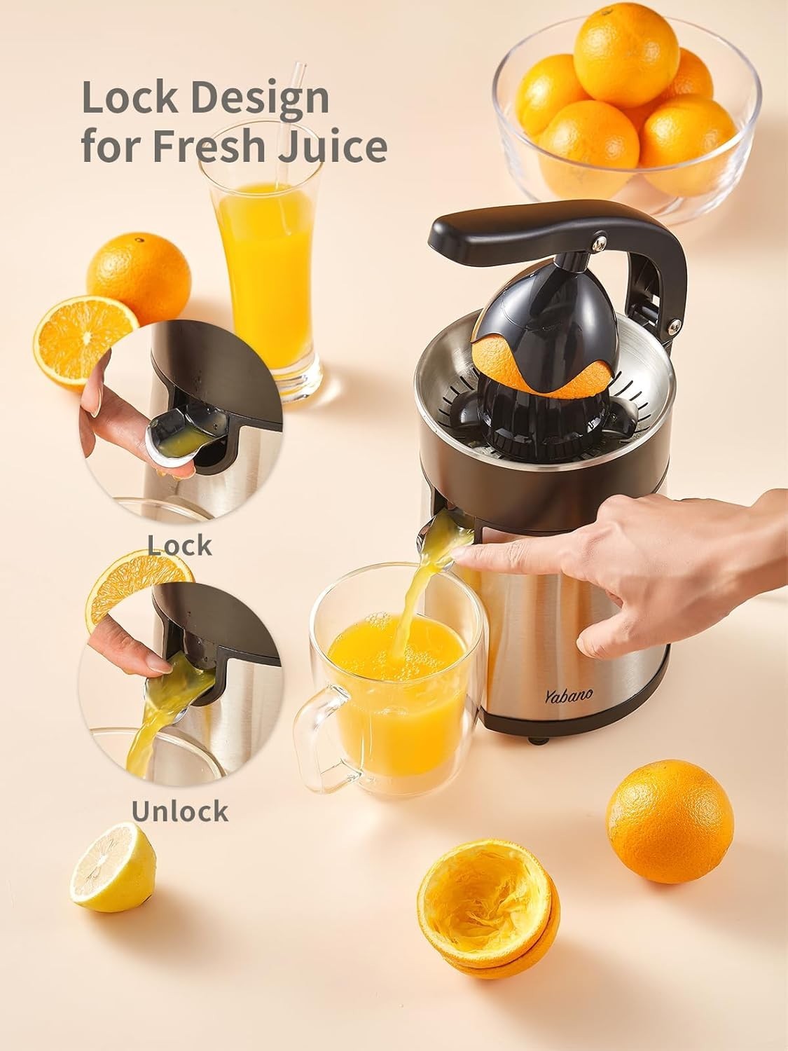 Electric Citrus Juicer Stainless Steel Orange Lemon Grapefruit Press 85W