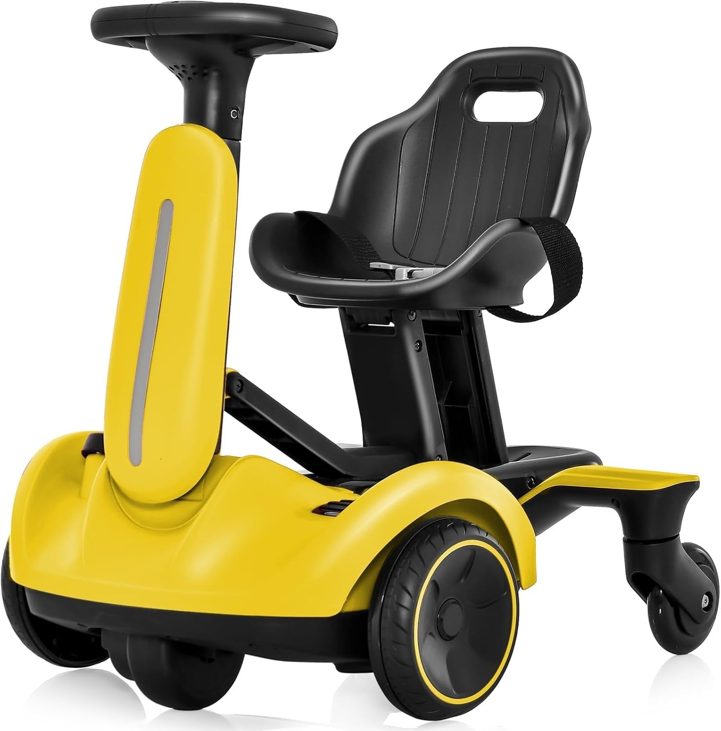 Kids Electric Drift Go Kart 6V Ride On Car 360 Spin Adjustable Seat Yellow