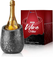 Black Marble Wine Chiller Bucket Champagne Cooler Ice Free Tabletop 750ml