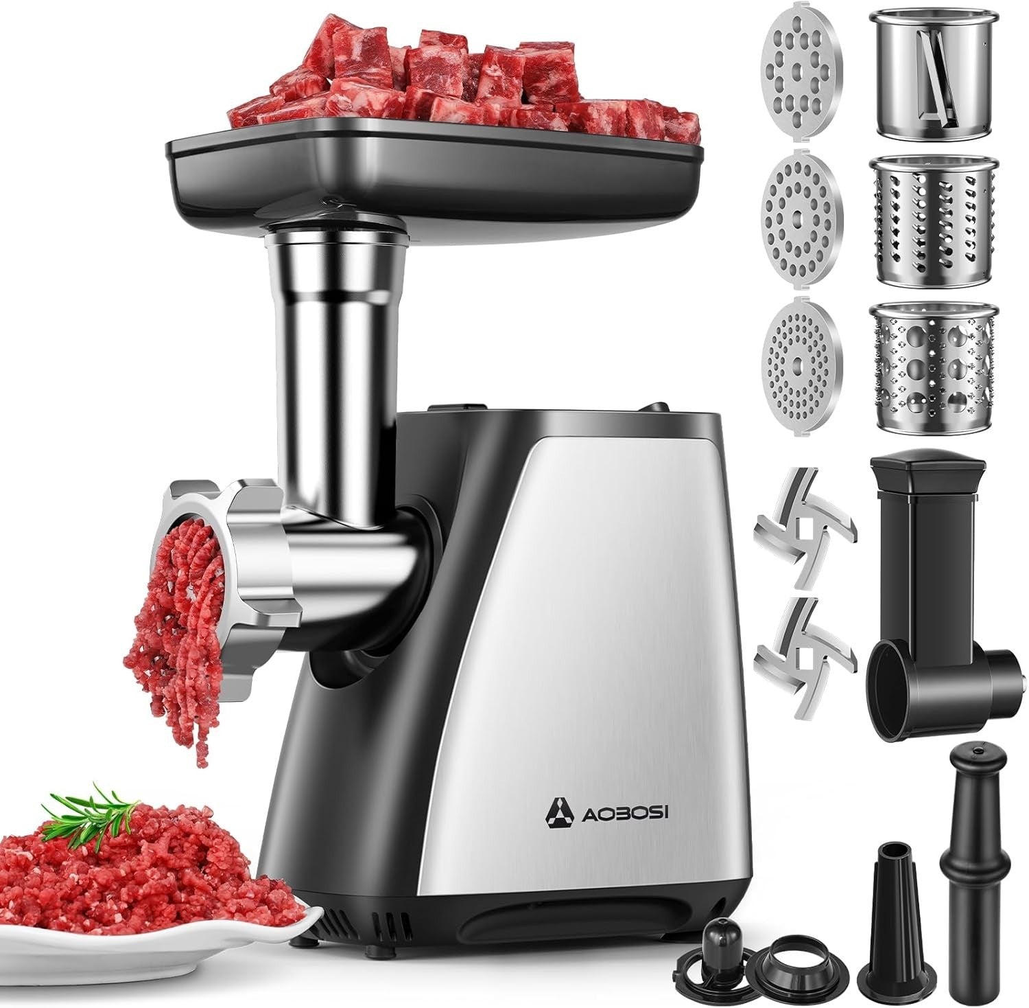 2800W Electric Meat Grinder Mincer Sausage Maker Cheese Grater 4in1