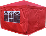 3x3m Red Waterproof Pop Up Garden Gazebo Party Tent with Sides – Heavy-Duty