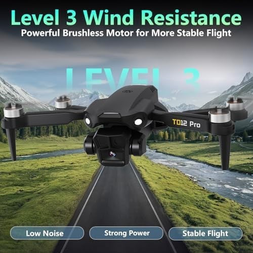 4K Camera Drone for Adults, Foldable Brushless Motor, 3 Speeds, Carry Case