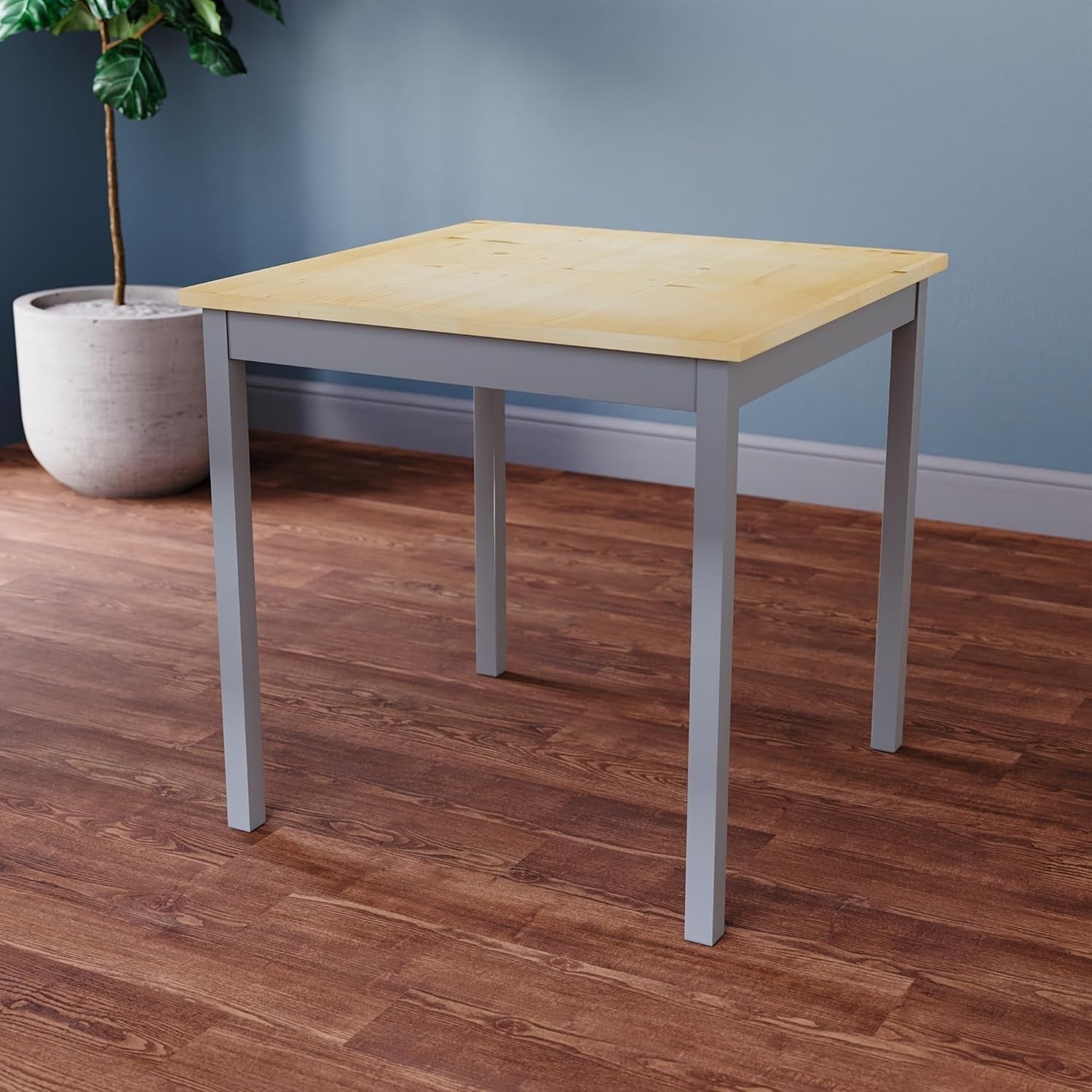 Grey & Pine 2 Seater Dining Table Set | Compact Kitchen Table with Chairs