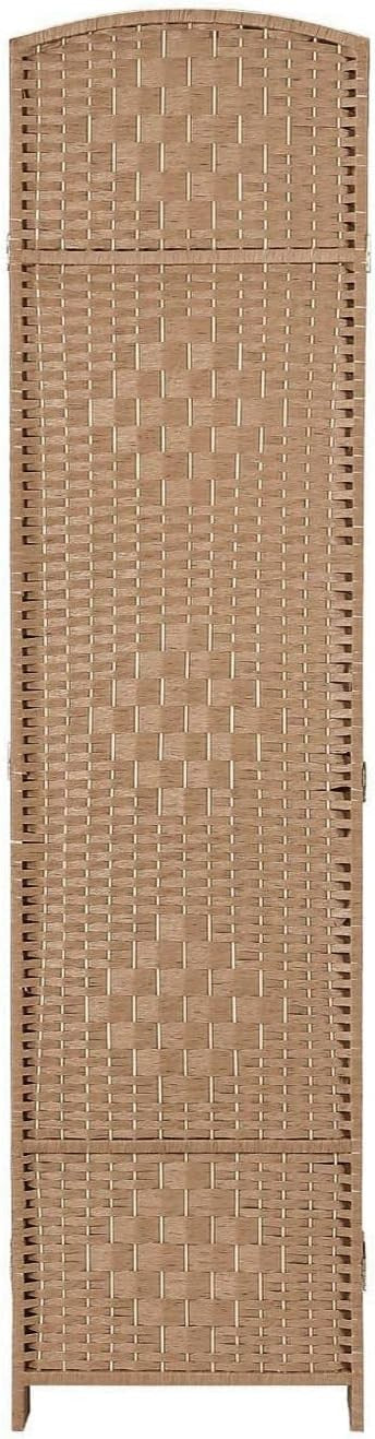8 Panel Natural Wicker Folding Room Divider Extra Wide Handwoven Screen 180cm